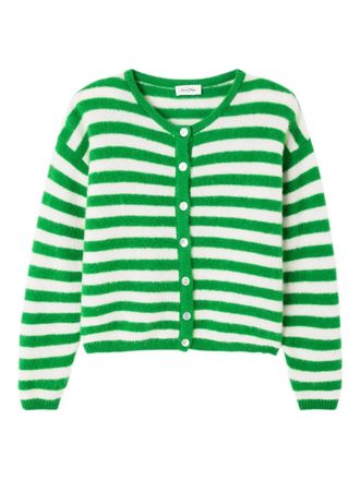 American Vintage Vitow striped-pattern cardigan - Green