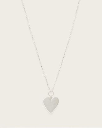 AllSaints Brass Lia Large Heart Necklace, Size: One Size