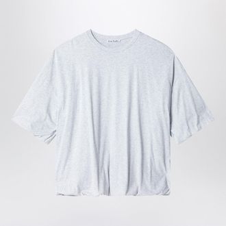 Acne Studios Gathered Logo T Shirt Grey Melange