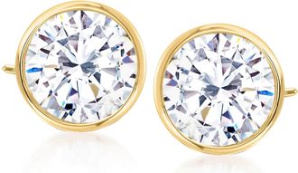 Ross-Simons Bezel-Set CZ Stud Earrings in 14kt Yellow Gold