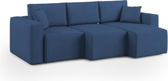 Divani.Store Morfeo Sof&aacute; Con Asiento Extra&iacute;ble En Tela Impermeable 245 Cm Azul