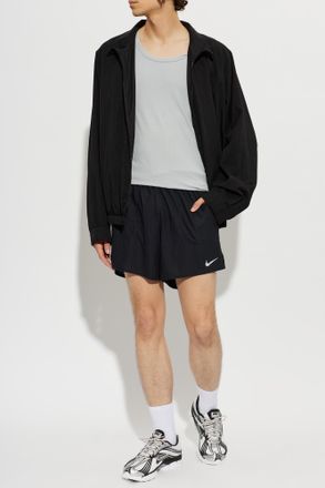 Nike Ribbed Top With Logo Patch, Mens, Grey