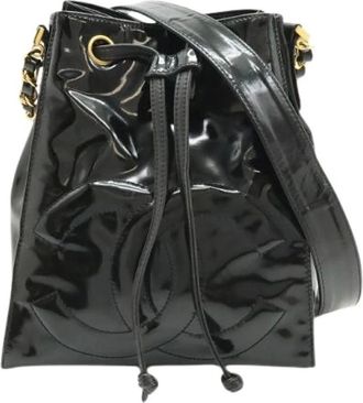 Chanel Bolso de Hombro de Charol Pre-owned (Cadena Coco Mark) - Pre-owned - Mujer - Negro - ONE SIZE