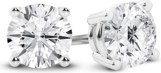 Grown Brilliance 14K White Gold IGI Certified 4 Carat Round Cut Lab Grown Diamond Stud Earrings for Women, VS Clarity, E-F Color