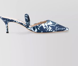 Kenzo signature flower camo print kitten heel mules
