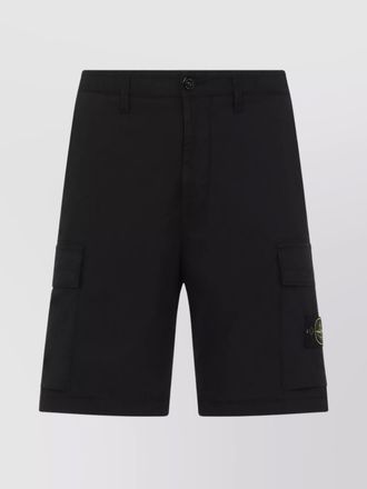 Stone Island cotton cargo shorts logo patch