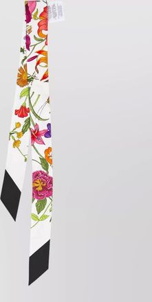 Gucci flora silk twill narrow scarf