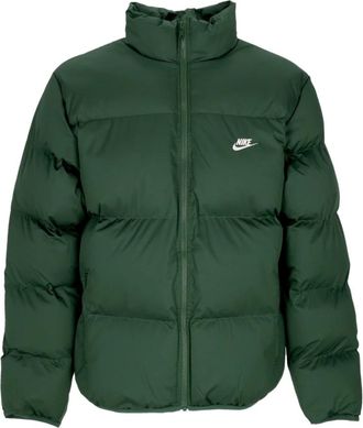 Nike Hoge Nek Puffer Jas Fir/Wit - Heren - Outdoorjassen - Groen - L - Polyester - Fitness