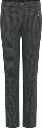 C.Ro Zakken Zwart/Grijs Geruite Broek - Dames - Slim Fit Broeken - Zwart - 2XL - Broeken