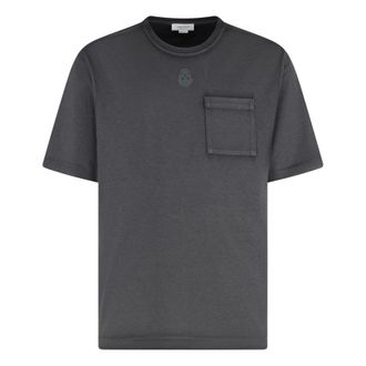 Alexander McQueen Alexander McQueen, T-Shirts, male, Gray, Size: XL Cotton Crew-Neck T-Shirt