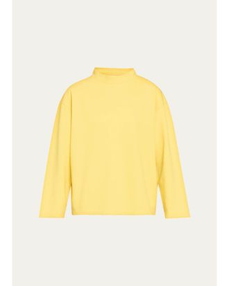 The Row Kate Mock-Neck Cotton Jersey Sweatshirt