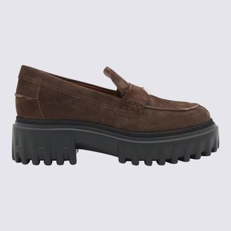 Hogan Brown Leather Loafers