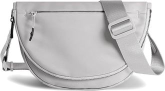 Generic Women Crossbody Bag with Crescent Design, Adjustable Strap Fashion Nylon Folding Crescent Moon Small Sling Chest Bag (Gray)