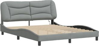 vidaXL Vidaxl - Estructura De Cama Con Led Sin Colch&oacute;n Gris Claro 160x200 Cm