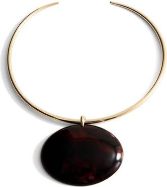 Mango Rigid Pendant Necklace in Gold at Nordstrom