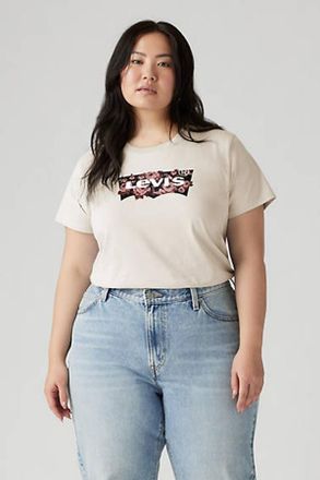 Levi's T-shirt con logo Perfect (taglie forti) - Donna - 1X - Bianco / Rose Fill Plus Egret