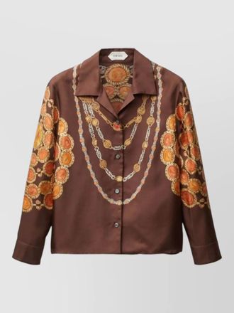 Versace silk printed long-sleeve shirt