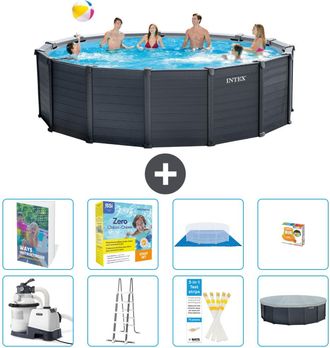 Intex Piscina Graphite Panel Redonda - 478x124 Cm - 9-piezas S529