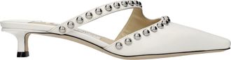 Jimmy Choo London White Leather Flat Womens Sandals