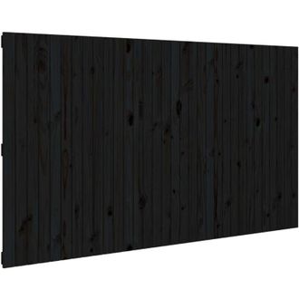 vidaXL Vidaxl - Cabecero De Cama Pared Madera Maciza Pino Negro 204x3x110 Cm