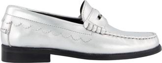 Toral Shoes Dames Coin Loafer Metallic/Zilver - Dames - Loafers - Grijs - 38 EU - Schoenen