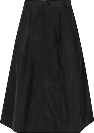 Aspesi Black Alberta Gathered Elastic Back Flared Midi Skirt