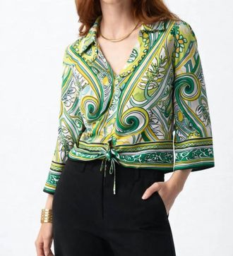 Joseph Ribkoff Paisley Blouse In Green