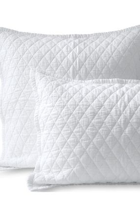 Lands End Solid Diamond Double Voile Pillow Sham in White at Nordstrom, Size Euro