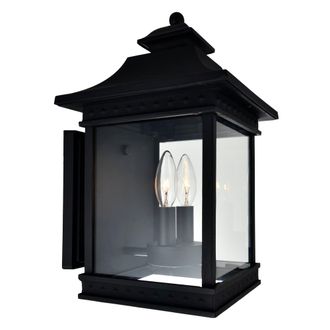 CWI Lighting Cleveland 2 Light Black Outdoor Wall Light