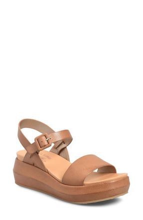 Kork-ease Hallie Platform Sandal in Tan Leather at Nordstrom, Size 10