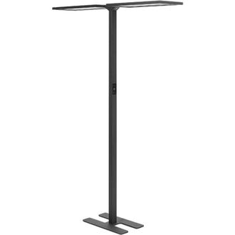 Beliani Floor led Lamp Office Ambient Task 2-Point Lighting Aluminium Touch Switch Dimming Motion Sensor Black Sculptor