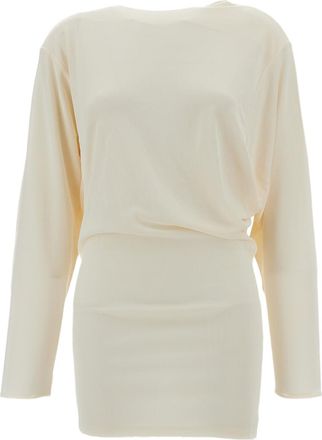 Jacquemus Cream Mistral Fluid Viscose Jersey Mini Dress