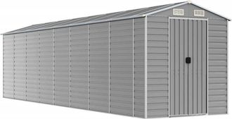 vidaXL Cobertizo De Jard&iacute;n Acero Galvanizado Gris Claro 191x725x198 Cm Vidaxl