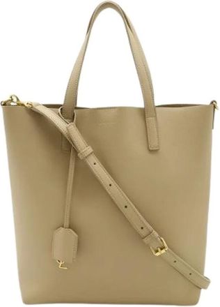 Saint Laurent Pre-owned Tote Bags, female, Beige, Size: ONE SIZE Pre-owned Toy Shopping Leather Tote Bag