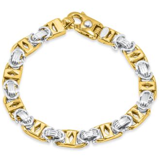 Pompeii3 Mens Designer Byzantine Link 14k Gold (45gram) or Platinum (73gram) 9mm Bracelet 8.5