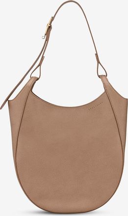 Longchamp Abgerundete Schultertasche aus genarbtem Leder Le Foulonné L