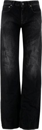 Balenciaga Straight Jeans, female, Black, Size: W26 Wide Leg Pants