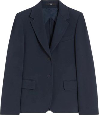 Max Mara Wkdginnasta Blazer - Dames - Blazers - Blauw - L - Katoen - Jassen