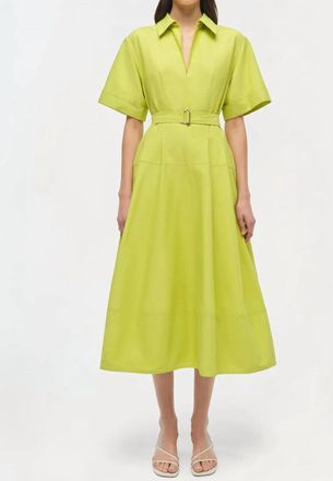 SIMKHAI Deanna Belted Midi Dress In Yellow Plum