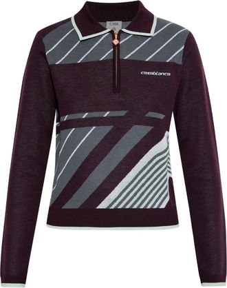 Casablanca striped polo shirt - Green