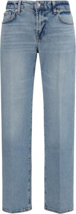 7 For All Mankind Light Blue Straight Mid Rise Jeans