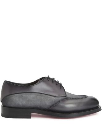 Santoni Colin suede-panel Derby shoes - Grey