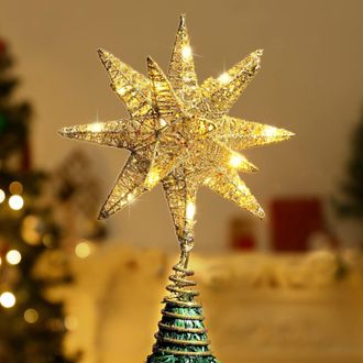 OEM Minkurow Estrella Poligonal De 17 Puntas &Aacute;rbol De Navidad Decoraciones De Estrellas Decoraciones De Ventanas Adornos Utensilios De Cocina De Hierro Fo