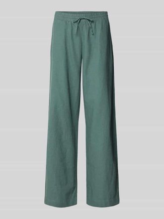 Freequent Wide Leg Pants aus Leinen-Mix mit elastischem Bund Modell Lava in Gruen, Gr&ouml;&szlig;e XXL