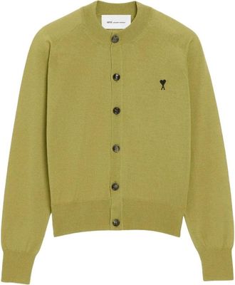 Ami (WMNS) AMI de Heart Cardigan Khaki FKC386-KN0039-A091