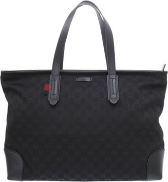 Gucci Black Gg Canvas Tote Bag (Pre-Owned)