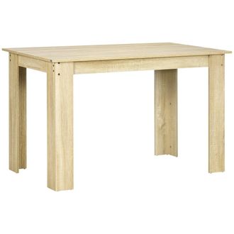 HOMCOM Mesa de comedor 120x69x75 cm roble