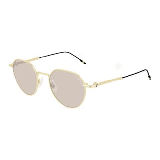 Montblanc MB0060S002 Metal Round Frame Sunglasses - Gold