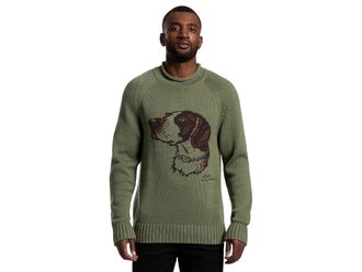 L.L.Bean Signature Organic Cotton Rollneck Sweater Fair Isle Mens Clothing Olive Gray Dog : 2XL