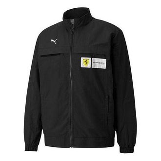 Puma Ferrari Racing Series Logo Sports Stand Collar Jacket Black 531644-01